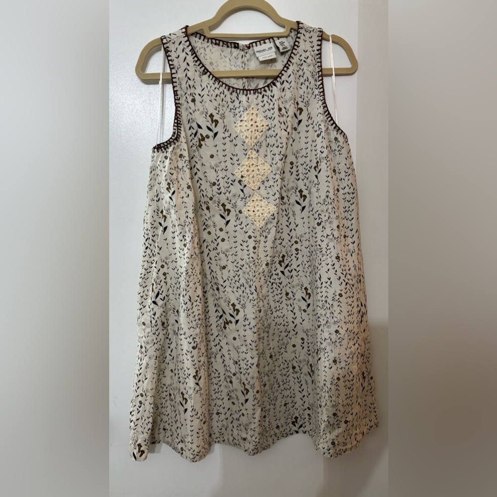 Rachel Zoe Women 100% Linen Sleeveless Trapeze A Line Tank Dress Size Medium